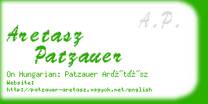 aretasz patzauer business card